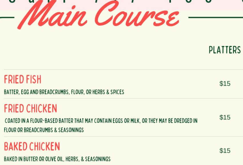 Speezy's Soul Food menu page 1