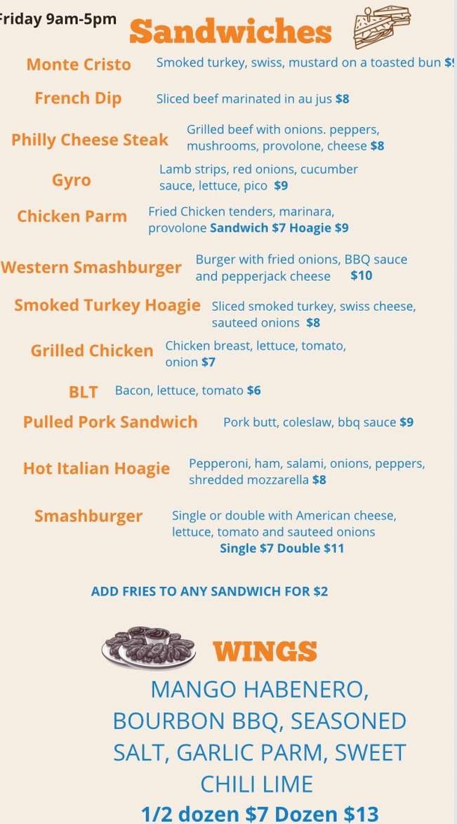 Chaw Top Ridge menu page 1