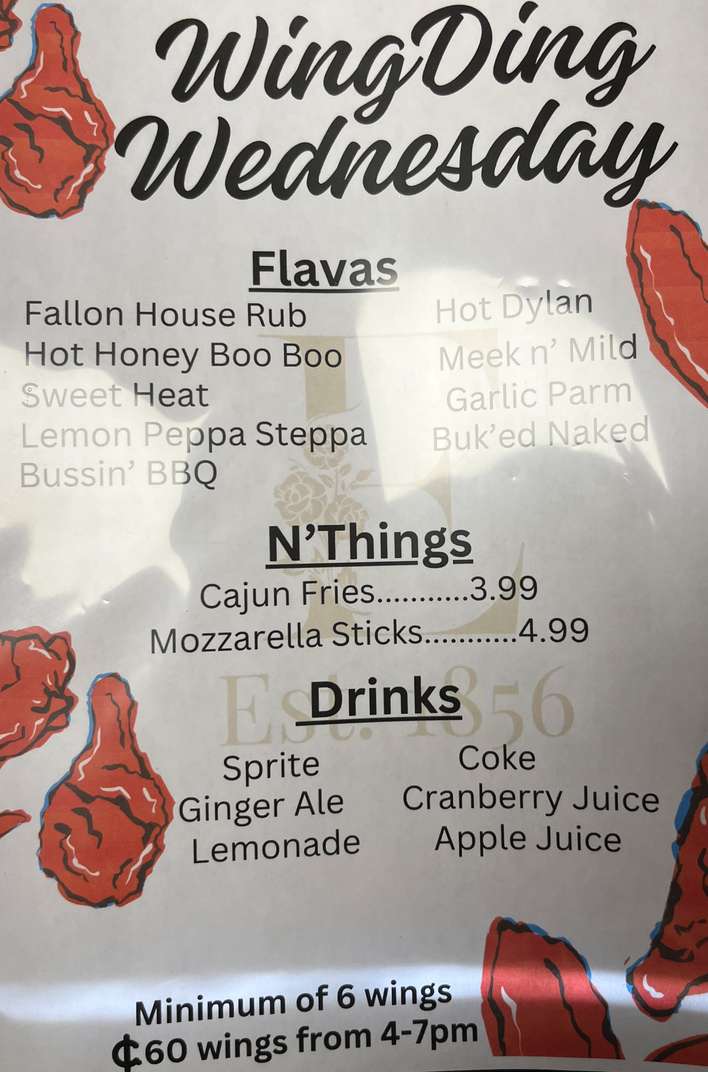 Fallon S Menu Fallon Est. 1856 Menu, Lock Haven, PA