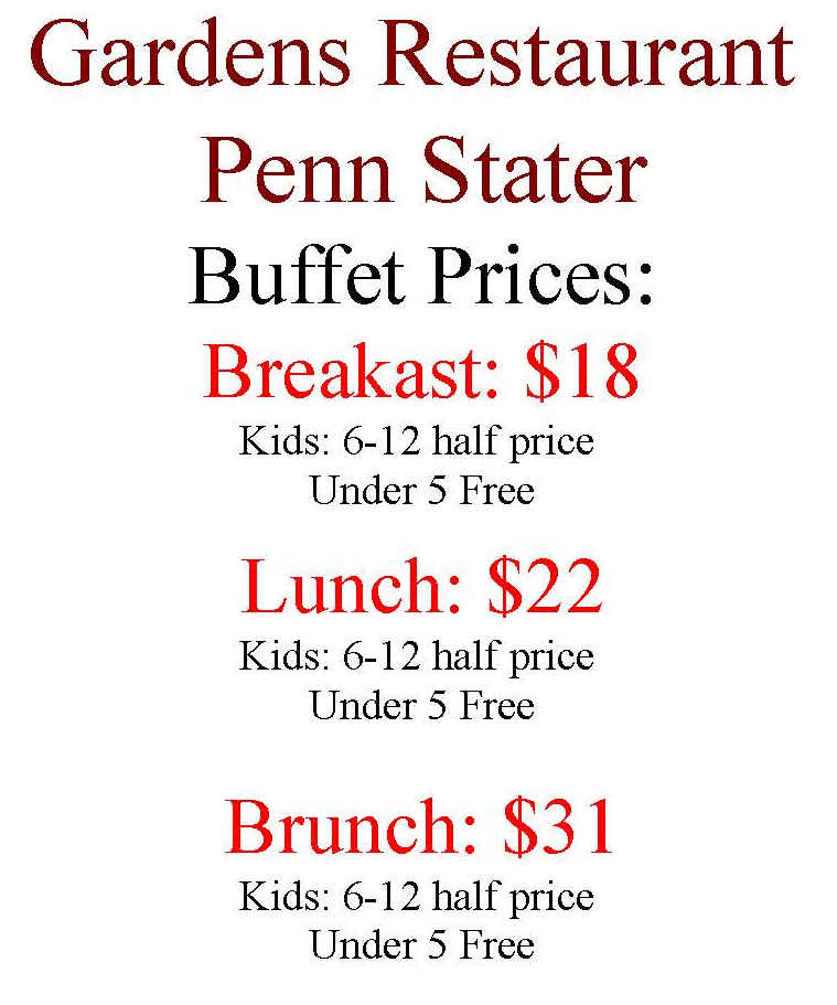 The Gardens Breakfast menu page 1