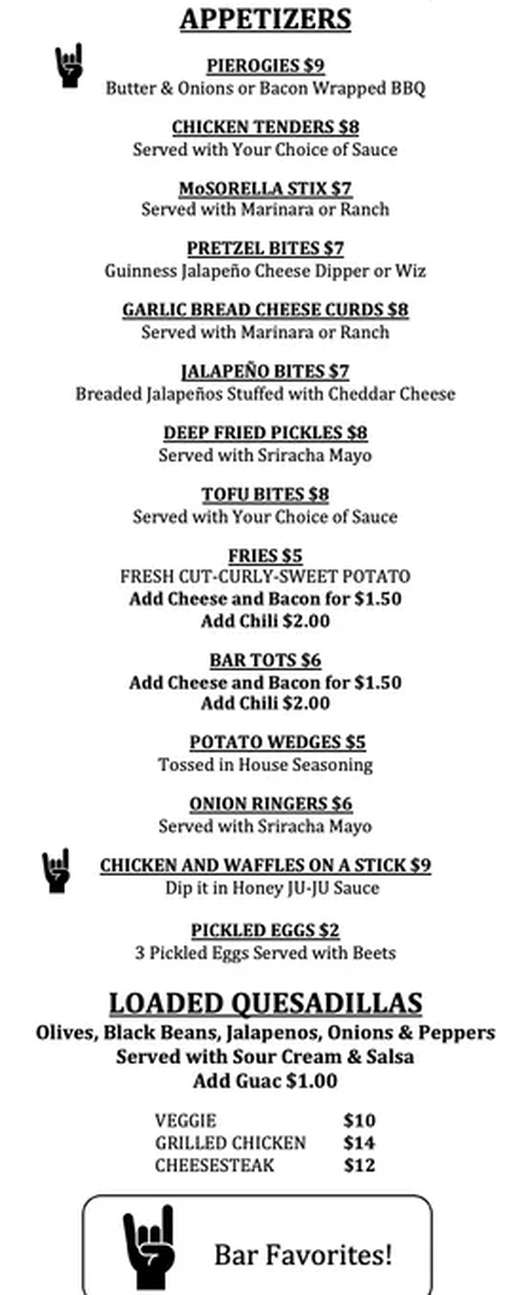 The Bar on Market menu page 1