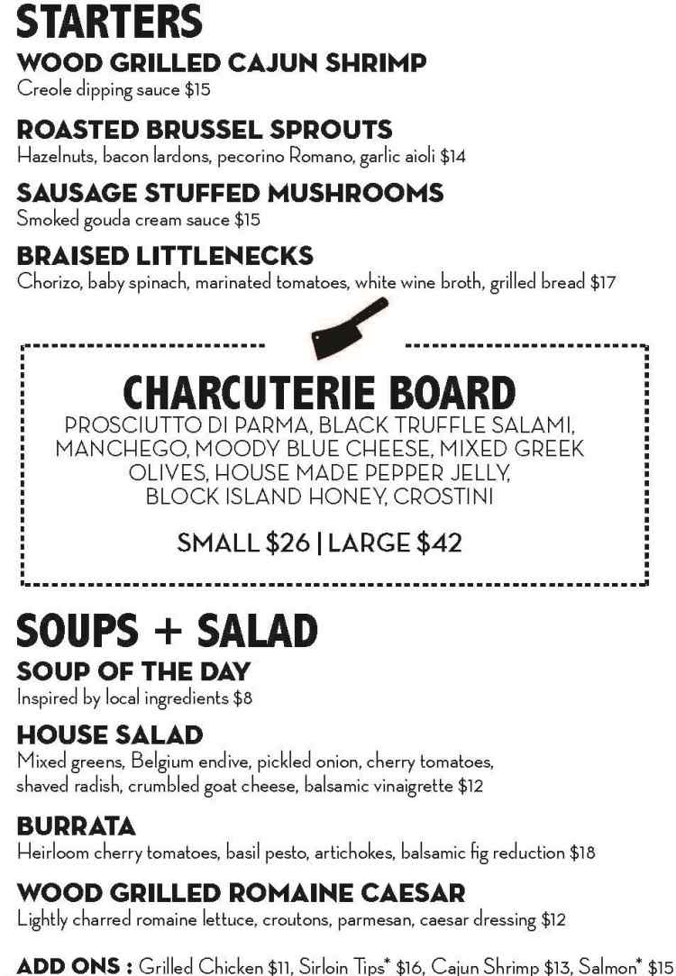 The Barn at Spring House menu page 1