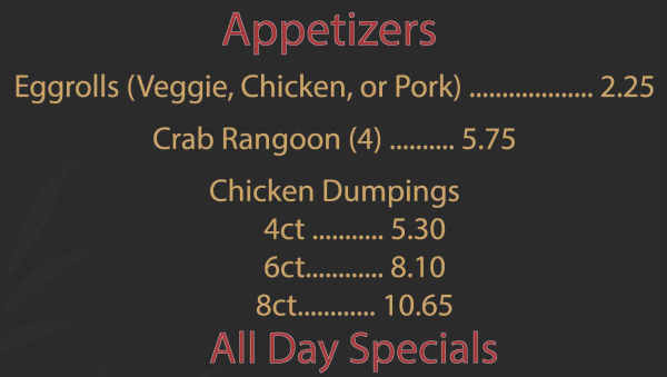 Osaka Express menu page 1