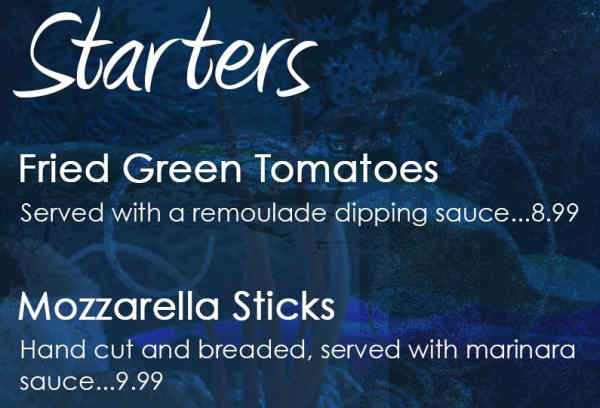 Gilligan's Seafood menu page 1