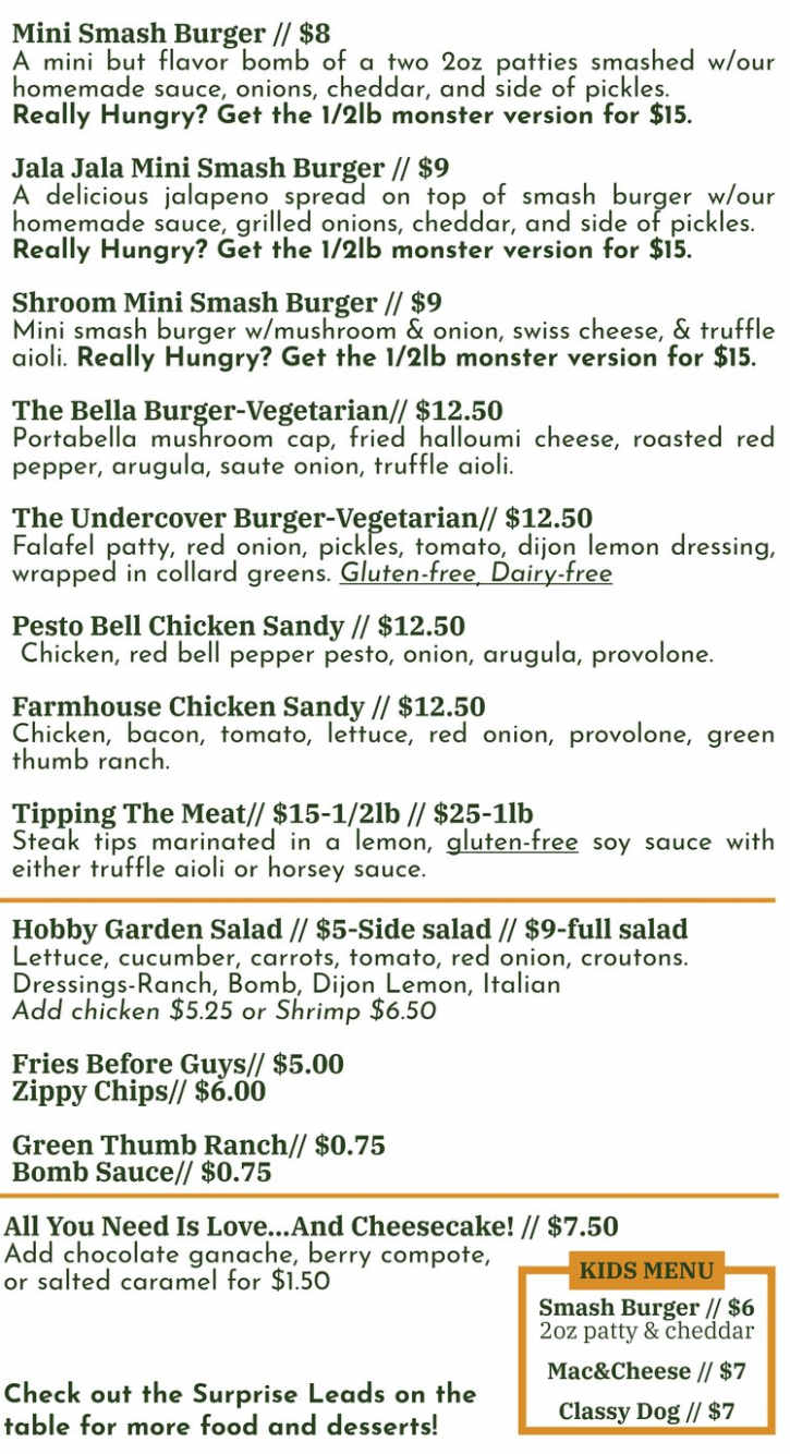 Kuirk's Bistro menu page 1