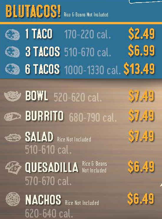 BluTaco menu page 1