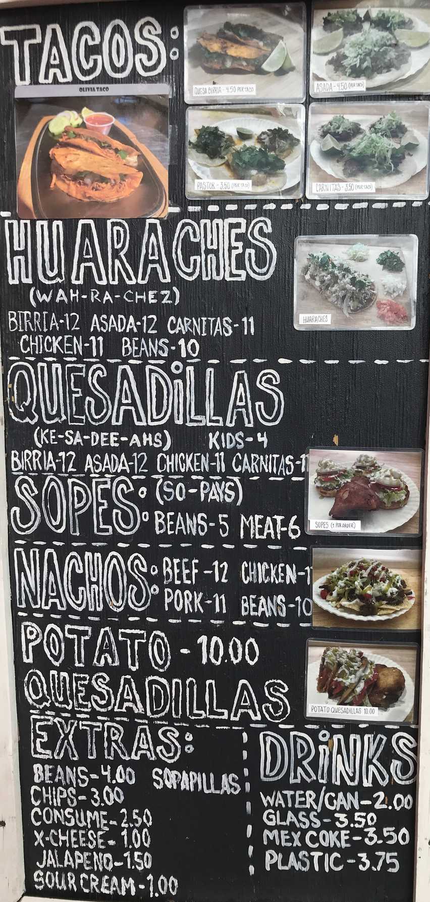 La Duena Mexican Kitchen menu page 1
