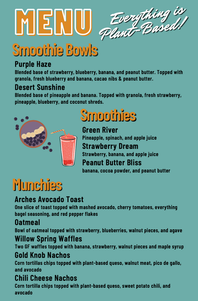 Moab Rainbowls menu page 1
