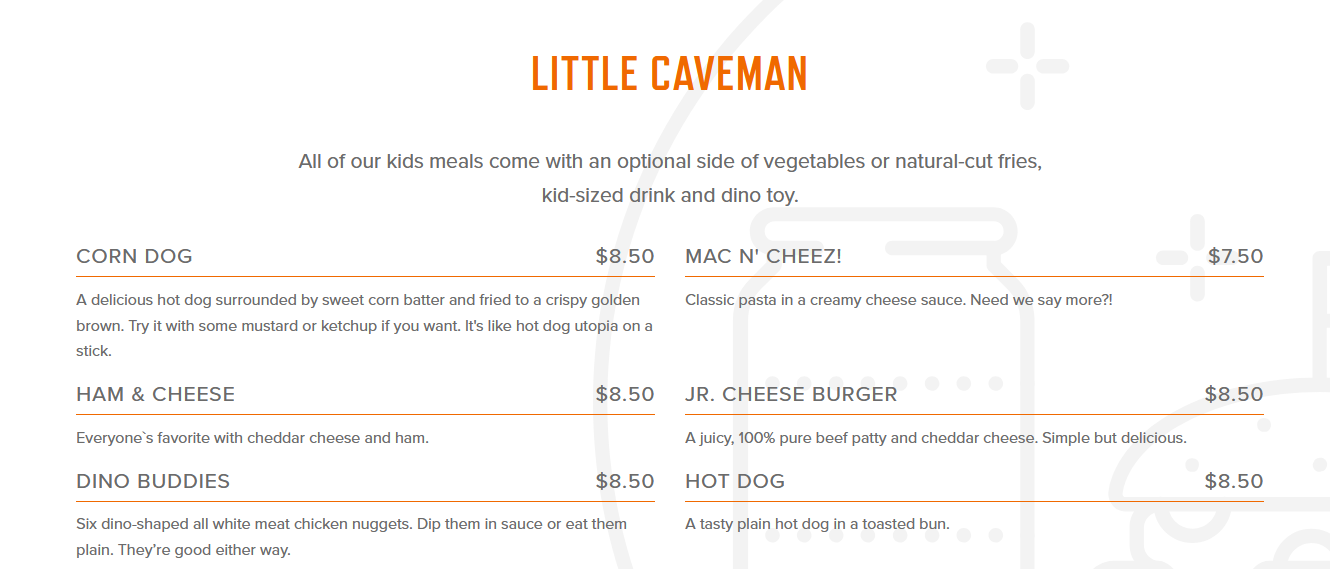 Moab Giants Cafe menu page 1