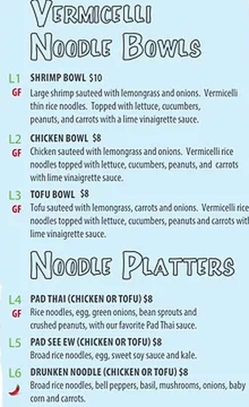 Lemongrass Menu, Charlottesville, VA