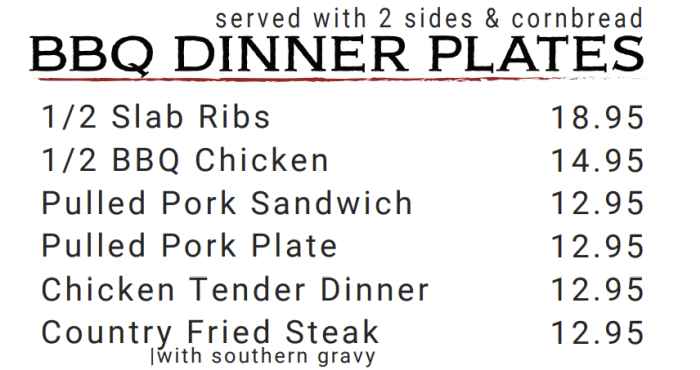 Smokin' J's Marlboro menu page 1