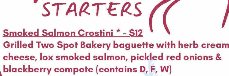 C'est Si Bon menu page 1