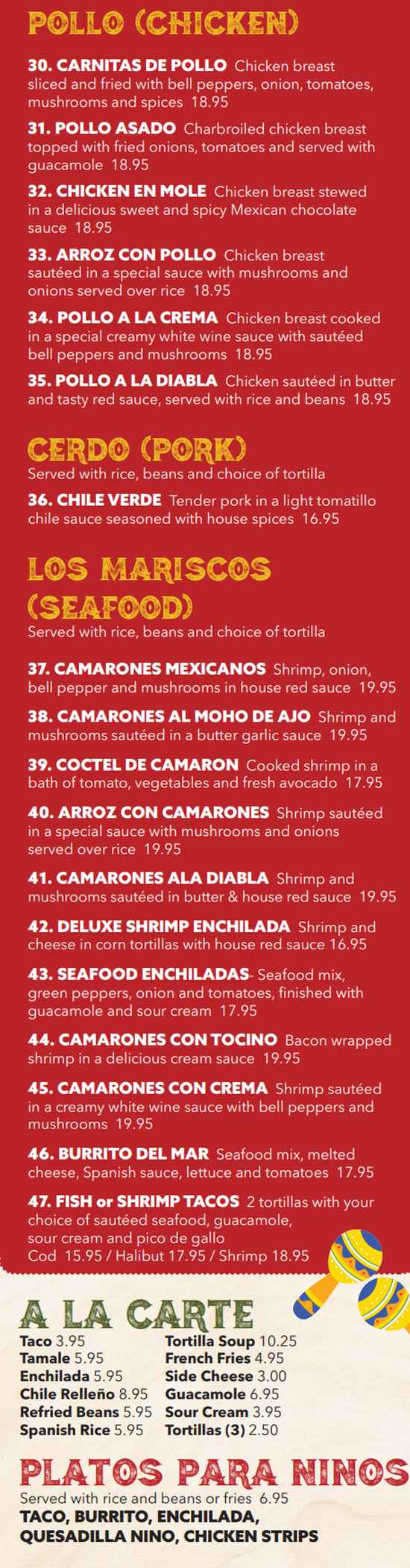 Sergio's Mexican Menu, Sequim, WA