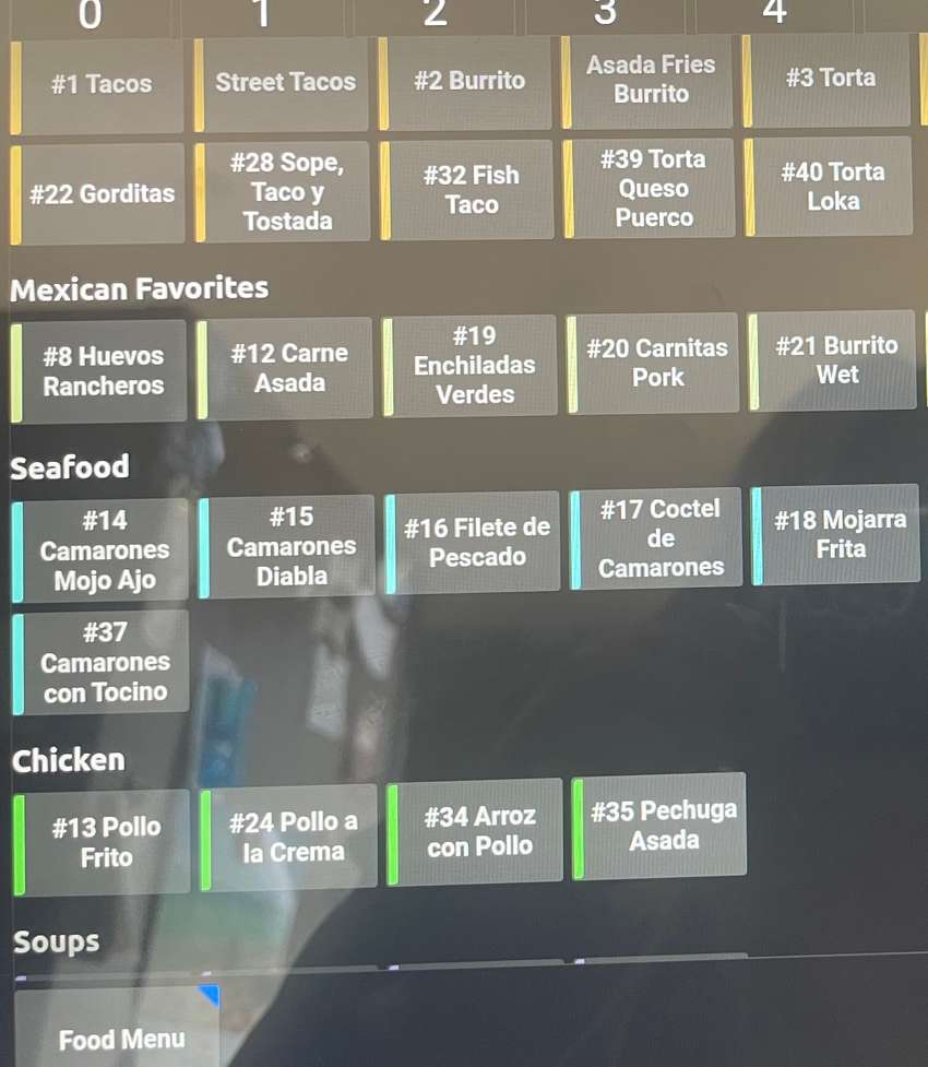 Taqueria Las Palmas menu page 1